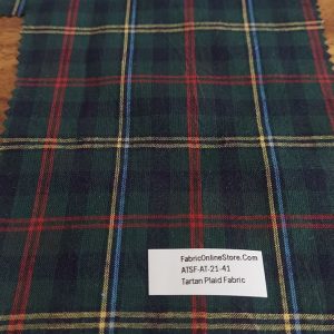 Tartan plaid fabric for sewing shirts, coats, classic children's clothing, vintage dresses, skirts, bowties & retro clothing.