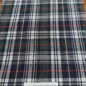 Tartan plaid fabric for sewing shirts, coats, classic children's clothing, vintage dresses, skirts, bowties & retro clothing.