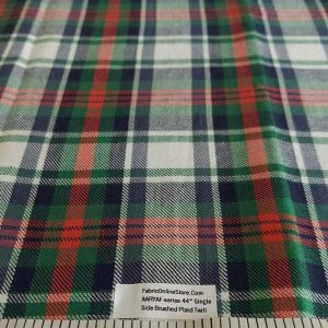 Tartan check fabric for shirts, coats, classic children's clothing, vintage dresses, skirts, bowties & retro clothing.