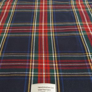 Tartan plaid fabric for sewing shirts, coats, classic children's clothing, vintage dresses, skirts, bowties & retro clothing.