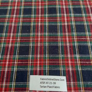 Tartan plaid fabric for sewing shirts, coats, classic children's clothing, vintage dresses, skirts, bowties & retro clothing.