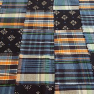 Patchwork Plaid & print fabric for sewing shorts, retro dresses & skirts, classic children's clothing, handmade dog bandanas.