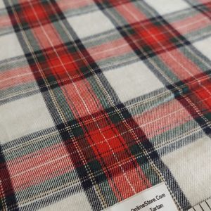 Tartan check fabric for sewing shirts, coats, classic children's clothing, vintage dresses, skirts, bowties & retro clothing.