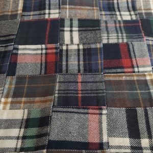 Flannel patchwork plaid fabric, for winter sewing of shirts, pants, outdoor clothing, Fall Dresses & skirts, & Dog bandanas.