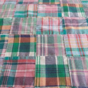 Patchwork Madras fabric for ivy style clothing, preppy menswear, classic children's clothing, dog bandanas & handmade bowties.