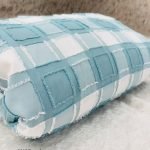 Ruffled candlewick check denim fabric for dresses, pants, coats, jackets, home decor, bags & boho clothing.