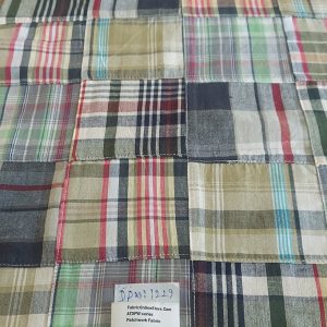 Vintage Patchwork Madras fabric for ivy style clothing, preppy menswear, classic children's clothing, bowties & dog bandanas.