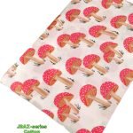 Red Mushrooms Print Fabric