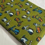 Scooters Print Fabric For Dresses & Decor