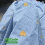 Hearts Embroidered On Chambray Fabric For Shirts, Dresses & Decor