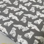 Fox Cubs Print Fabric For Children's Clothing, Dog Bandanas & Dresses