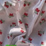 Strawberries Swiss Dots Fabric For Dresses & Children's Clothing