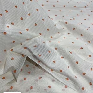 Oranges Print Seersucker Fabric For Dresses & Children's Clothing