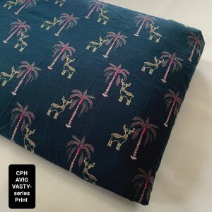 Palms & Deers Print Fabric For Shirts, Blouses, Children's clothing & Dresses.