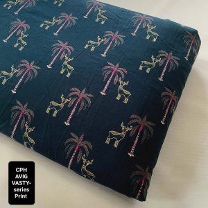 Palms & Deers Print Fabric For Shirts, Blouses, Children's clothing & Dresses.
