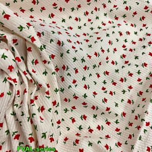 Floral Print Seersucker Fabric For Blouses, Children's clothing & Dresses.