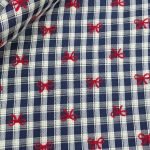 Ribbons Print Plaid Fabric For Shirts, Blouses, Children's clothing & Dresses.