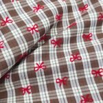 Ribbons Print Plaid Fabric For Shirts, Blouses, Children's clothing & Dresses.