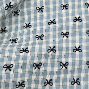 Ribbons Print Plaid Fabric For Shirts, Blouses, Children's clothing & Dresses.