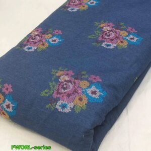 Cross Stitch Floral Fabric For Shirts, Blouses, Children's clothing & Dresses.