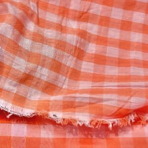 Orange Gingham Fabric For Shirts, Blouses, Bowties, Children's clothing & Dresses.