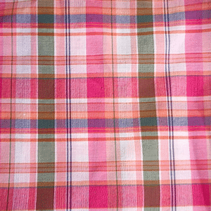 Pink Madras Plaid Fabric For Tops, Shirts, Bowties, Children's clothing & Decor.