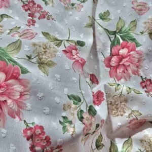 Floral Swiss Dots Fabric For Tops, Blouses, Bowties, Children's clothing & Decor.
