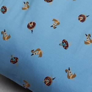 Swimming Fun Print Fabric For Tops, Blouses, Bowties, Children's Clothing.