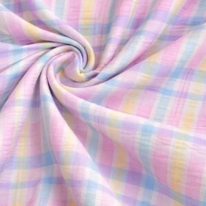 Pastel Plaid Fabric For Tops, Blouses, Dresses, Costumes & Boho Clothing.
