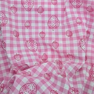 Strawberries + Gingham Fabric For Shirts, Skirts, Bowties, Children's Clothing & Decor.