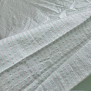 Mint Green Seersucker Fabric For Shirts, Skirts, Bowties, Children's Clothing & Bags.
