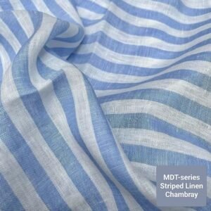Linen Chambray Striped Fabric For Shirts, Skirts, Bowties, Children's Clothing & Decor.