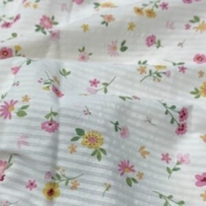 Floral Seersucker Fabric For Blouses, Tops, Coats, Dresses, Children's Clothing & Decor.