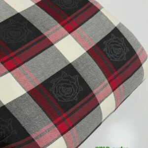 Rose Motifs & Plaid Fabric For Sewing Coats, Pants, Dresses, Shorts & Costumes.