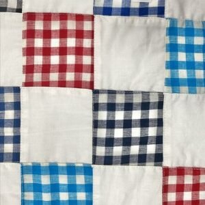 Solid + Gingham Patchwork Fabric For Shirts, Coats, Pants, Dresses, Shorts & Costume Design.