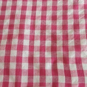 Pink & White Gingham Fabric For Shirts, Blouses, Coats, Pants, Dresses, Bags & Bowties.