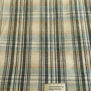 Madras Plaid Fabric For Shirts, Blouses, Coats, Pants, Dresses, Bags & Costumes.