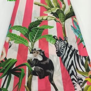 Jungle Print Fabric For Shorts, Shirts, Skirts, Pants, Dresses, Bedding, Bags & Quilts.