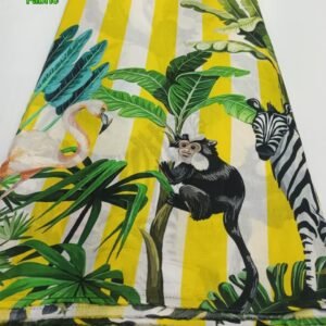 Jungle Print Fabric For Shorts, Shirts, Skirts, Pants, Dresses, Bedding, Bags & Quilts.