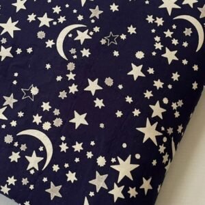Moon & Stars Print Fabric For Shirts, Blouses, Skirts, Pants, Dresses, Bags & Costumes.