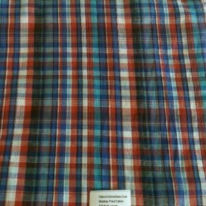 Madras Plaid Fabric For Sewing Shirts, Bowties, Dresses, Kids Clothing, Bags & Costumes.