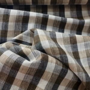 Linen Plaid Fabric For Sewing Shirts, Bowties, Dresses, Kids Clothing, Bags & Costumes.